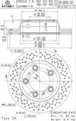 гальмівний диск BREMBO 09.8890.21