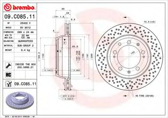 гальмівний диск BREMBO 09.C085.11