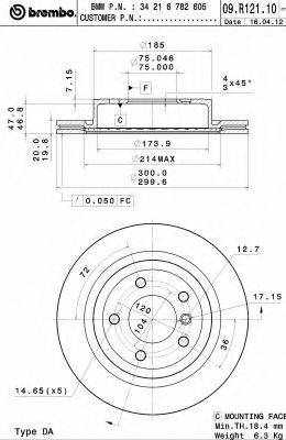 гальмівний диск BREMBO 09.R121.11