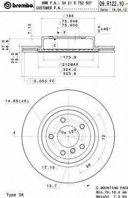 гальмівний диск BREMBO 09.R122.11