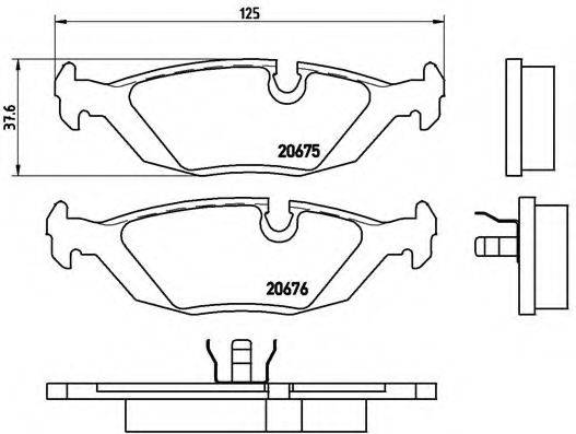 Комплект гальмівних колодок, дискове гальмо BREMBO P 06 009