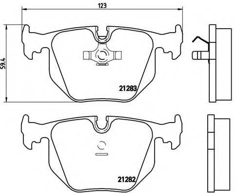 Комплект гальмівних колодок, дискове гальмо BREMBO P 06 016