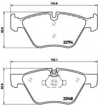 Комплект гальмівних колодок, дискове гальмо BREMBO P 06 036