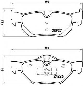 Комплект гальмівних колодок, дискове гальмо BREMBO P 06 038