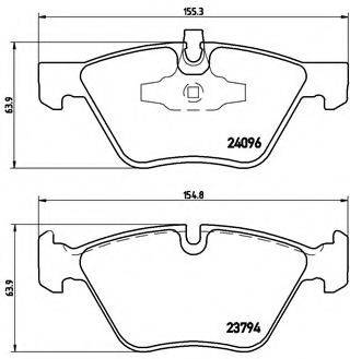 Комплект гальмівних колодок, дискове гальмо BREMBO P 06 040