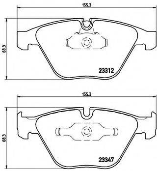 Комплект гальмівних колодок, дискове гальмо BREMBO P 06 046