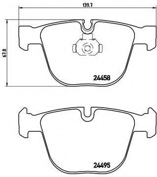 Комплект гальмівних колодок, дискове гальмо BREMBO P 06 050