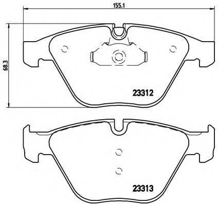 Комплект гальмівних колодок, дискове гальмо BREMBO P 06 054