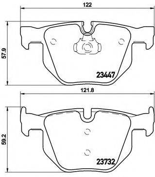 Комплект гальмівних колодок, дискове гальмо BREMBO P 06 056