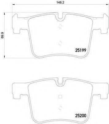 Комплект гальмівних колодок, дискове гальмо BREMBO P 06 075