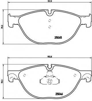 Комплект гальмівних колодок, дискове гальмо BREMBO P 06 076