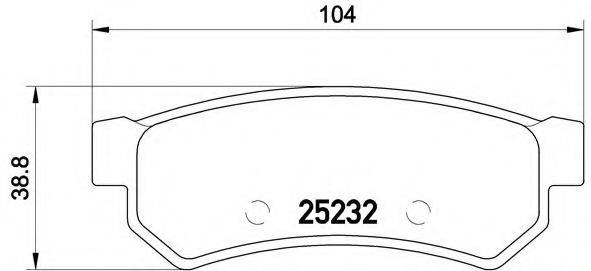 Комплект гальмівних колодок, дискове гальмо BREMBO P 10 053