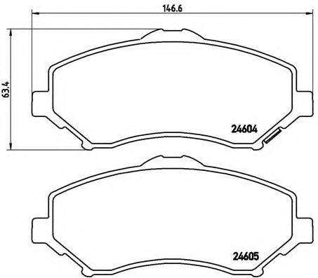 Комплект гальмівних колодок, дискове гальмо BREMBO P 11 025