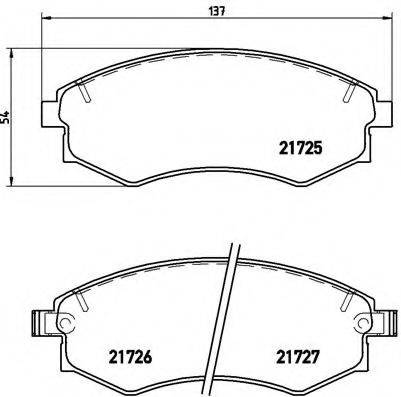 Комплект гальмівних колодок, дискове гальмо BREMBO P 15 011