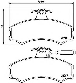 Комплект гальмівних колодок, дискове гальмо BREMBO P 23 022