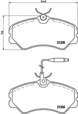 Комплект гальмівних колодок, дискове гальмо BREMBO P 23 023