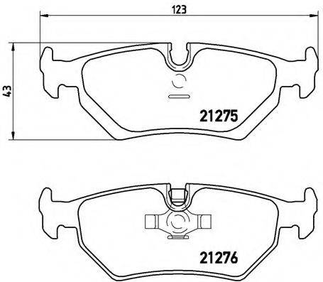 Комплект гальмівних колодок, дискове гальмо BREMBO P 23 062