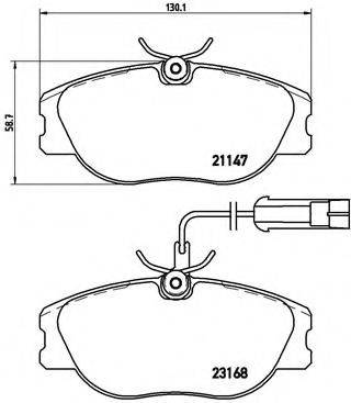 Комплект гальмівних колодок, дискове гальмо BREMBO P 23 066