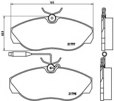 Комплект гальмівних колодок, дискове гальмо BREMBO P 23 068