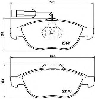 Комплект гальмівних колодок, дискове гальмо BREMBO P 23 075