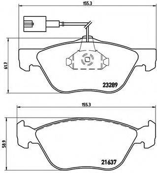 Комплект гальмівних колодок, дискове гальмо BREMBO P 23 077