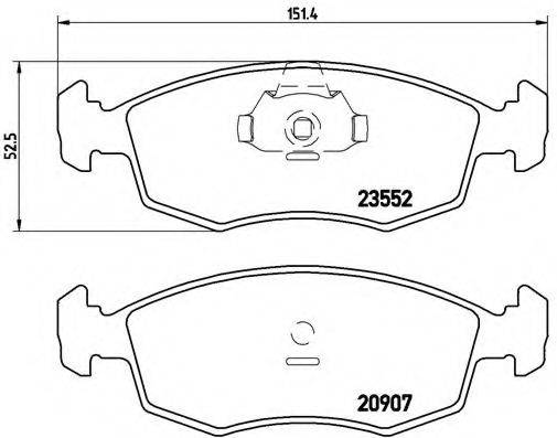 Комплект гальмівних колодок, дискове гальмо BREMBO P 23 079