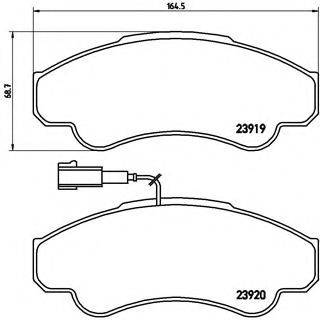 Комплект гальмівних колодок, дискове гальмо BREMBO P 23 092