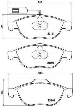 Комплект гальмівних колодок, дискове гальмо BREMBO P 23 114