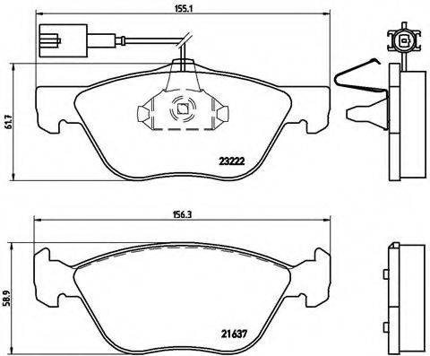 Комплект гальмівних колодок, дискове гальмо BREMBO P 23 116