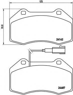 Комплект гальмівних колодок, дискове гальмо BREMBO P 23 117