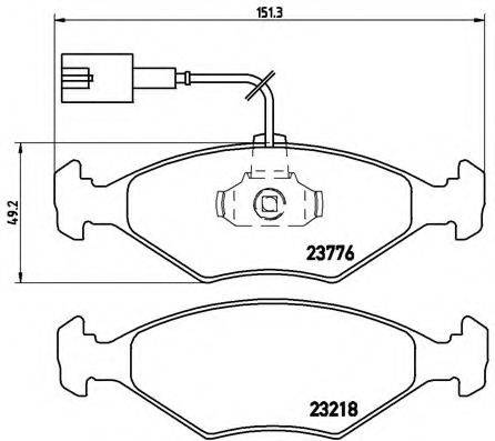 Комплект гальмівних колодок, дискове гальмо BREMBO P 23 122