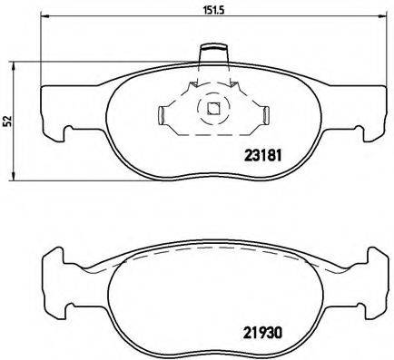 Комплект гальмівних колодок, дискове гальмо BREMBO P 23 125