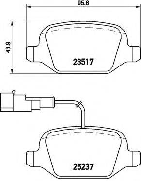 Комплект гальмівних колодок, дискове гальмо BREMBO P 23 131