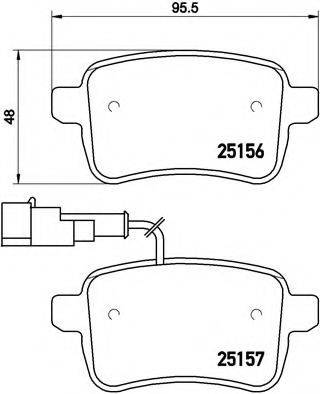 Комплект гальмівних колодок, дискове гальмо BREMBO P 23 133