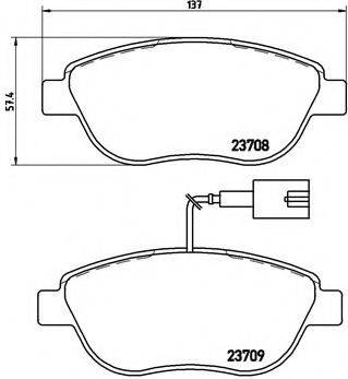 Комплект гальмівних колодок, дискове гальмо BREMBO P 23 137