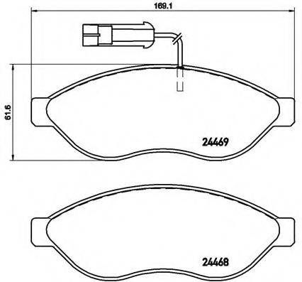 Комплект гальмівних колодок, дискове гальмо BREMBO P 23 143