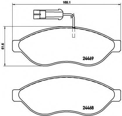 Комплект гальмівних колодок, дискове гальмо BREMBO P 23 144