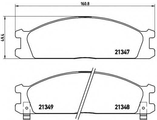 Комплект гальмівних колодок, дискове гальмо BREMBO P 24 026