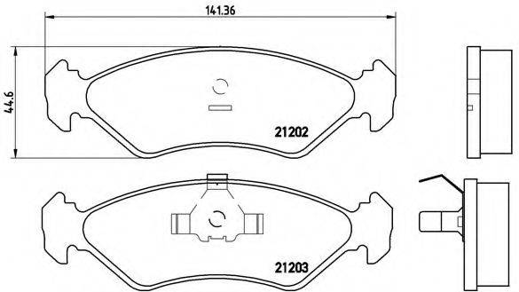 Комплект гальмівних колодок, дискове гальмо BREMBO P 24 028