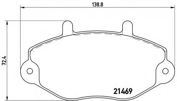 Комплект гальмівних колодок, дискове гальмо BREMBO P 24 033