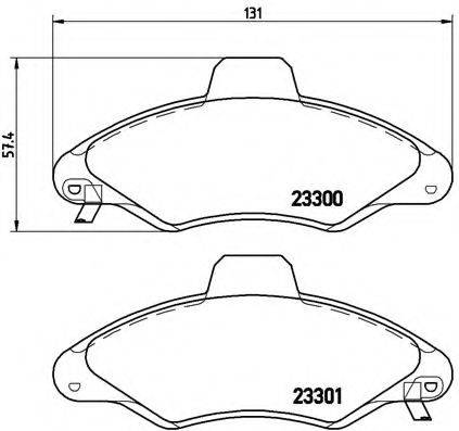 Комплект гальмівних колодок, дискове гальмо BREMBO P 24 045