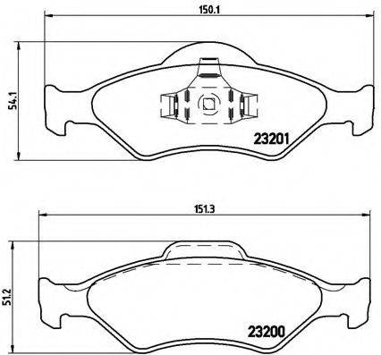 Комплект гальмівних колодок, дискове гальмо BREMBO P 24 054