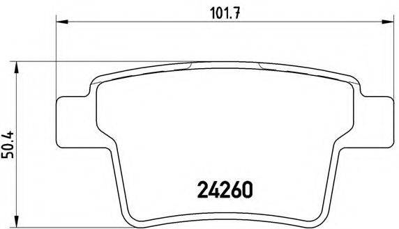 Комплект гальмівних колодок, дискове гальмо BREMBO P 24 063