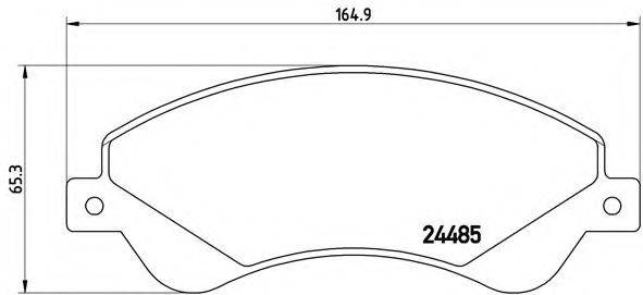 Комплект гальмівних колодок, дискове гальмо BREMBO P 24 065