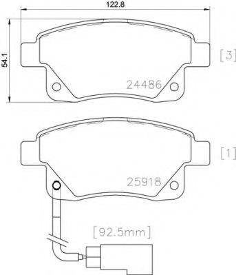 Комплект гальмівних колодок, дискове гальмо BREMBO P 24 066