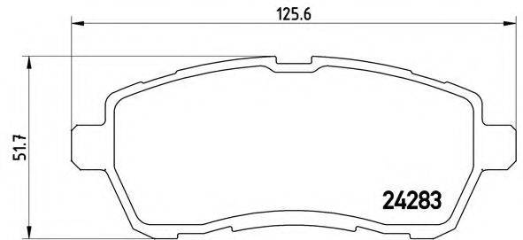 Комплект гальмівних колодок, дискове гальмо BREMBO P 24 072