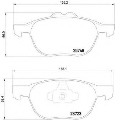 Комплект гальмівних колодок, дискове гальмо BREMBO P 24 158