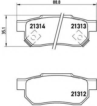 Комплект гальмівних колодок, дискове гальмо BREMBO P 28 017