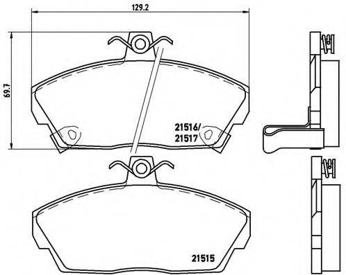 Комплект гальмівних колодок, дискове гальмо BREMBO P 28 020