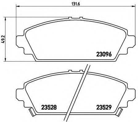 Комплект гальмівних колодок, дискове гальмо BREMBO P 28 031